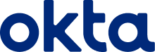 Okta logo on a white background.